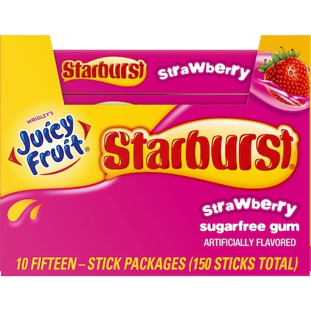 Juicy Fruit Juicy Fruit Strawberry Starburst Gum 15 Pieces, PK120 391278